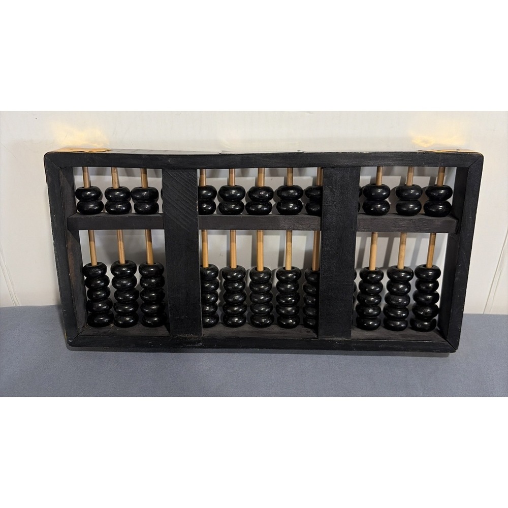 VTG Lotus Flower Brand Chinese Wood Abacus (Suanpan) 13 Row 91 Bead Calculator - Picture 2 of 8